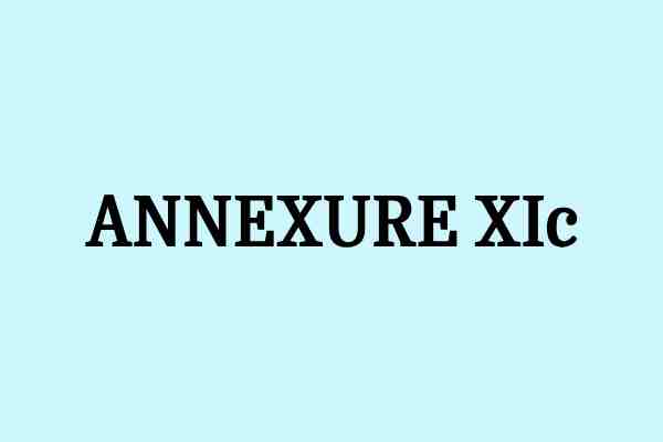 ANNEXURE XIc