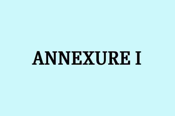 annexure I