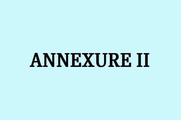 annexure II