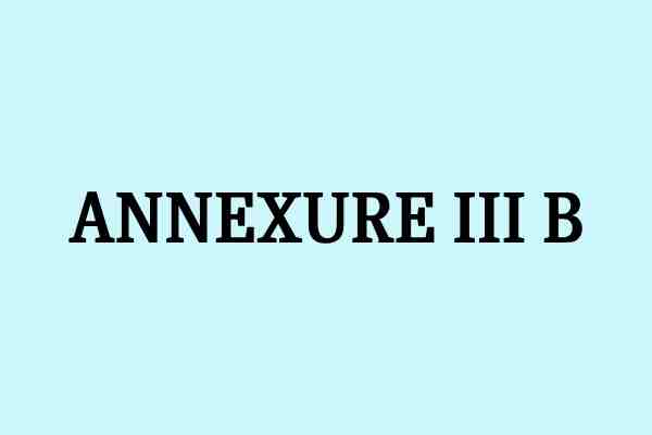 annexure IIi b