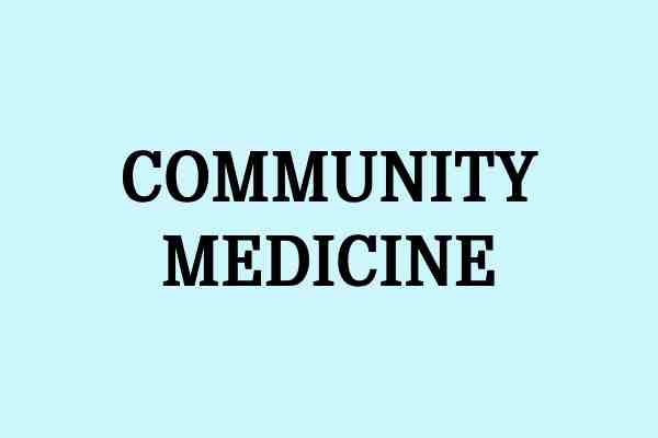 community medicine