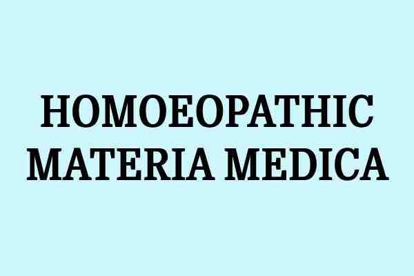 homoeopathic materia medica